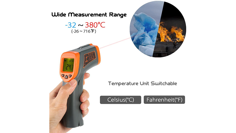 KZQ Thermomètre Infrarouge, Thermomètre Laser Sans Contact -50℃550