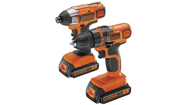 le lot de perceuse sans fil + Visseuse à impact BDCDDIM18B Black+Decker 