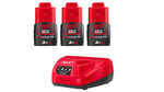 Pack de 3 batteries NRJ Milwaukee M12 3.0Ah - Chargeur 4933459207