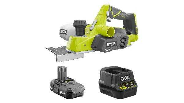 Kit de rabot sans fil 18 V 8,9 cm avec batterie et chargeur Ryobi