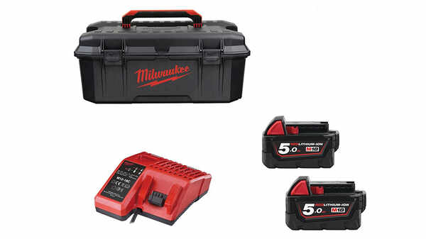 Pack NRJ Milwaukee 18V 5.0Ah 2 batteries 18 V 5.0Ah 1 chargeur M12-18FC M18 FUELUP-502W