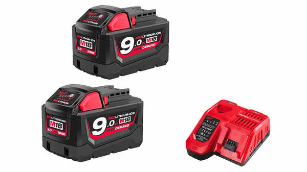 Pack NRJ Milwaukee 18V 9.0Ah 2 batteries 18V 9.0Ah 1 chargeur M12-18FC