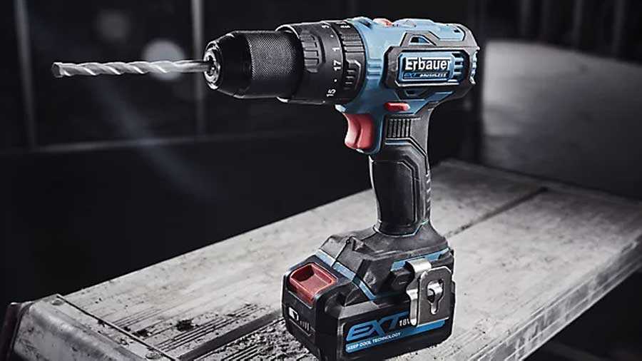 Perceuse à percussion sans fil brushless Erbauer ECD18-Li-2 18V - 4Ah
