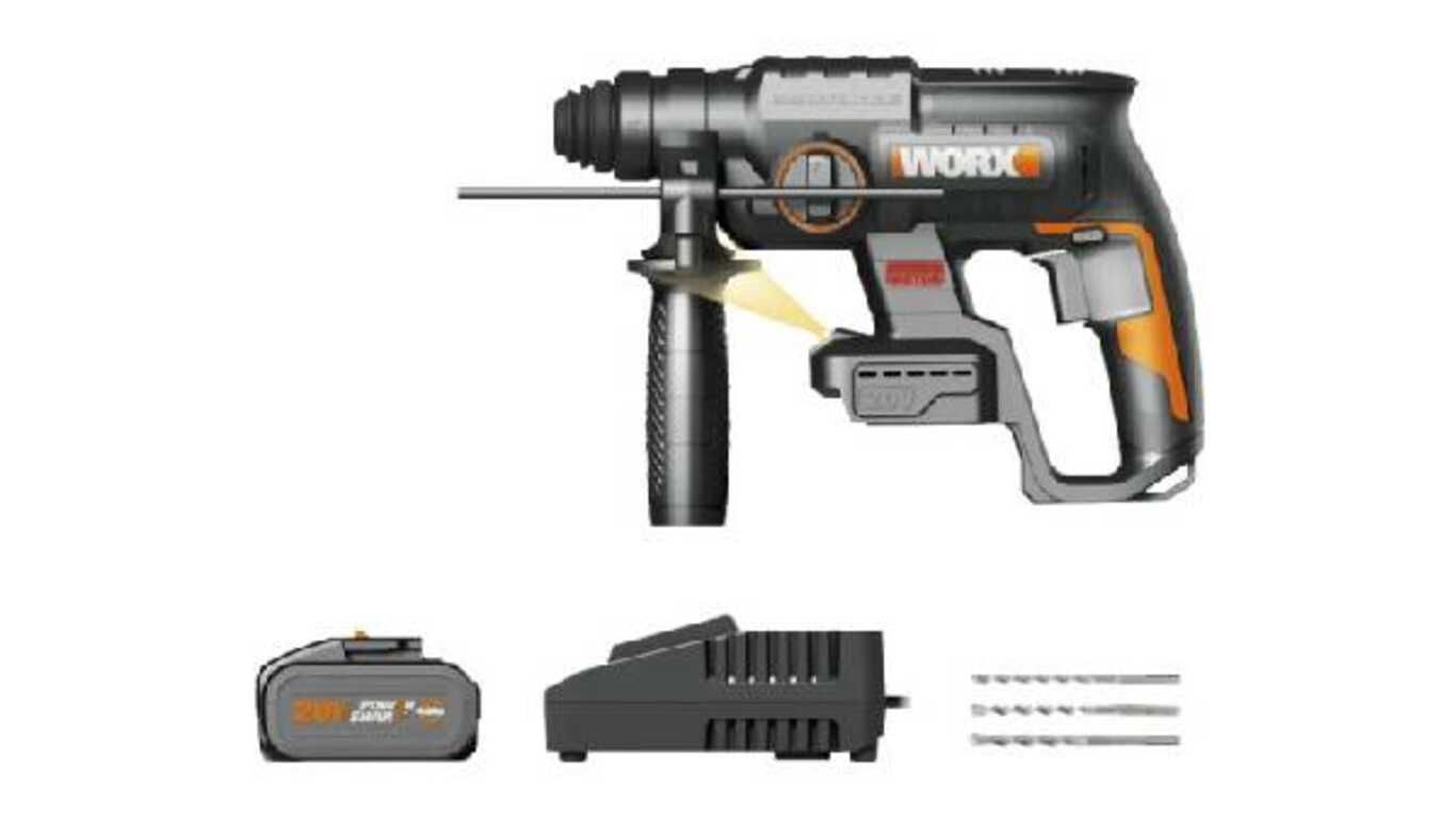 Perforateur sans fil Brushless 20 V - 4Ah -2J- WX381 Worx