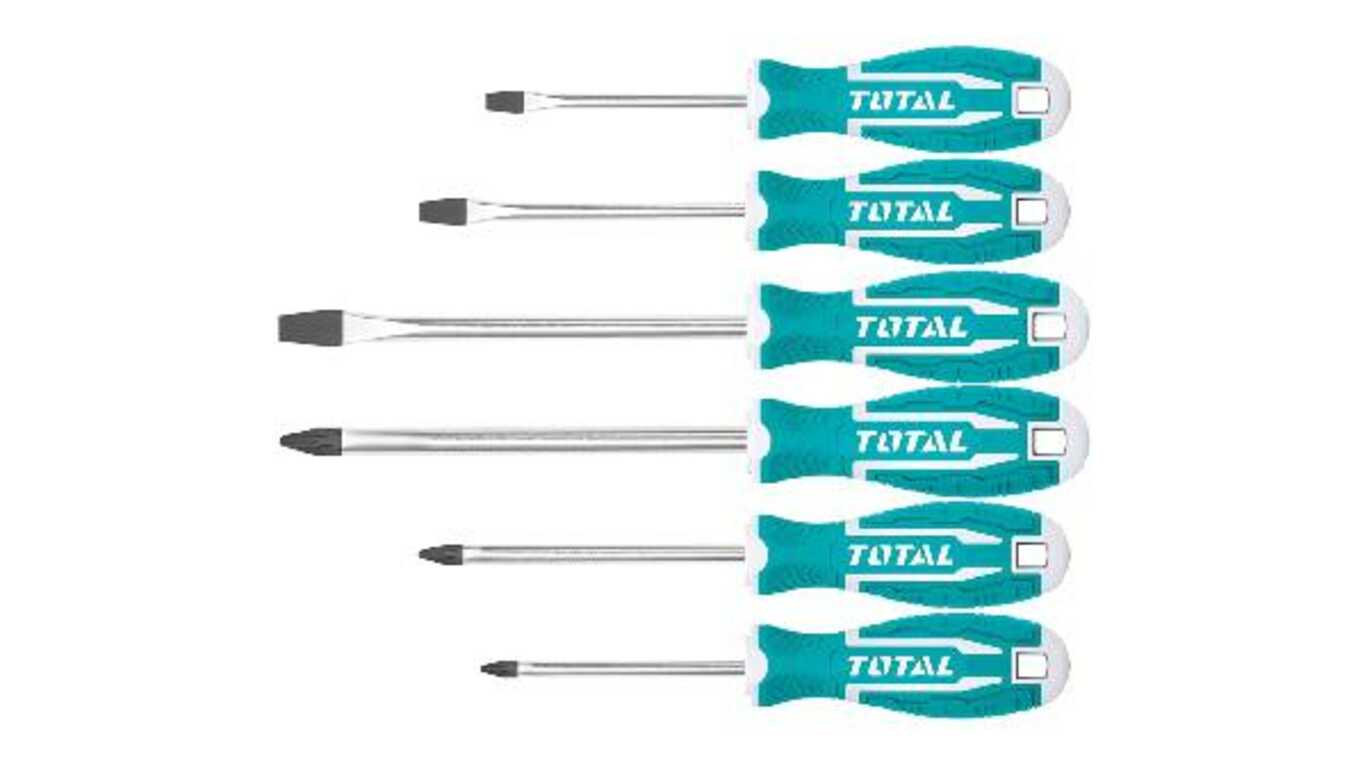 Jeu de 6 tournevis à pointe aimantée Total Tools