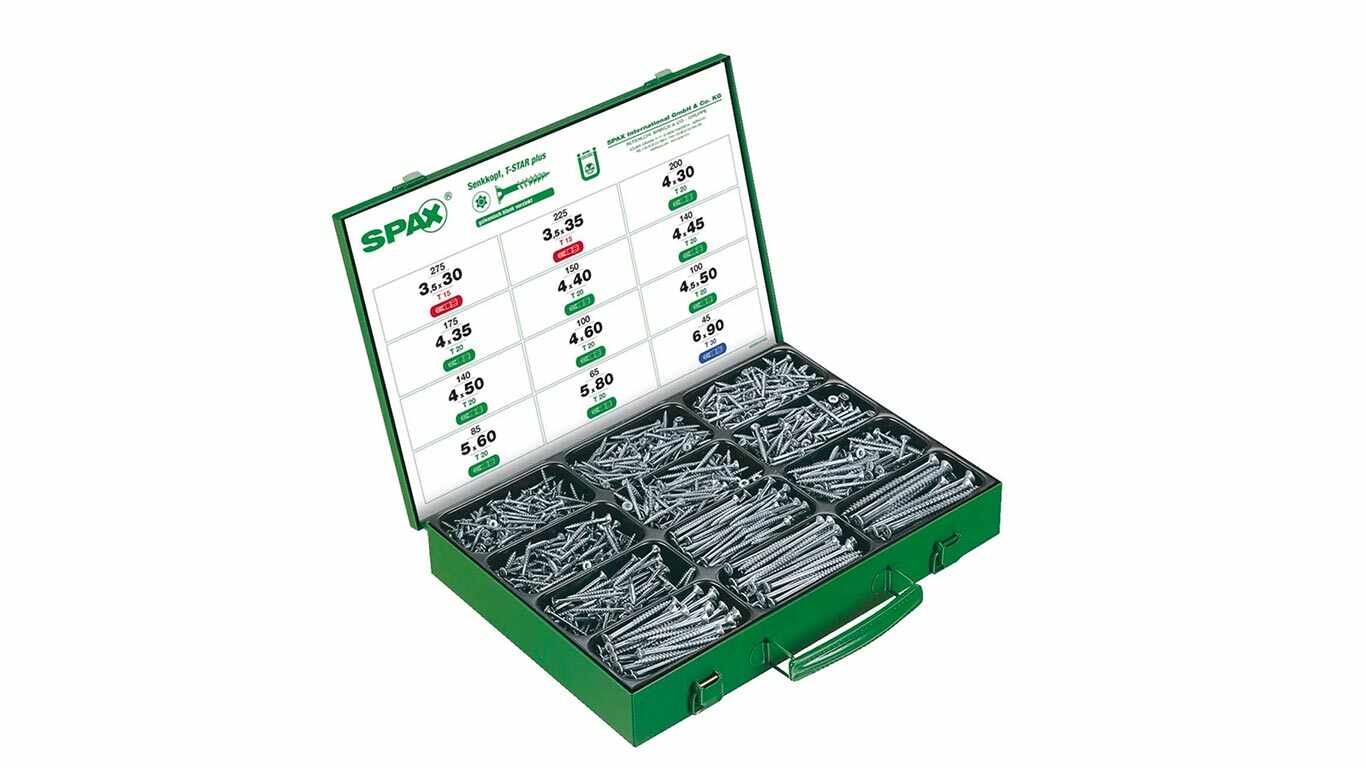 Coffret de vis SPAX WIROX 1700 pièces 4000009161009Torx pas cher