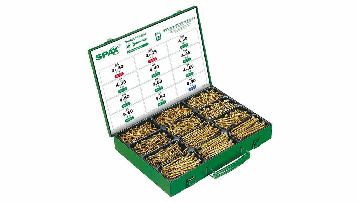 Coffret de vis SPAX YELLOX 1700 pièces Torx 4000009160009 pas cher